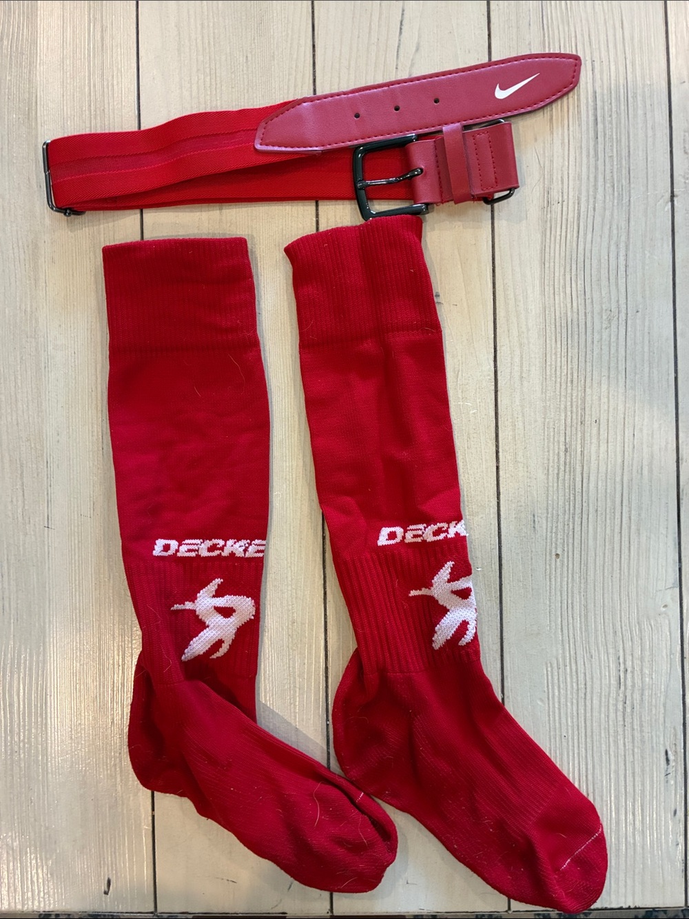 Nike Red Elastic Kids Sports Belt with White Swoosh
